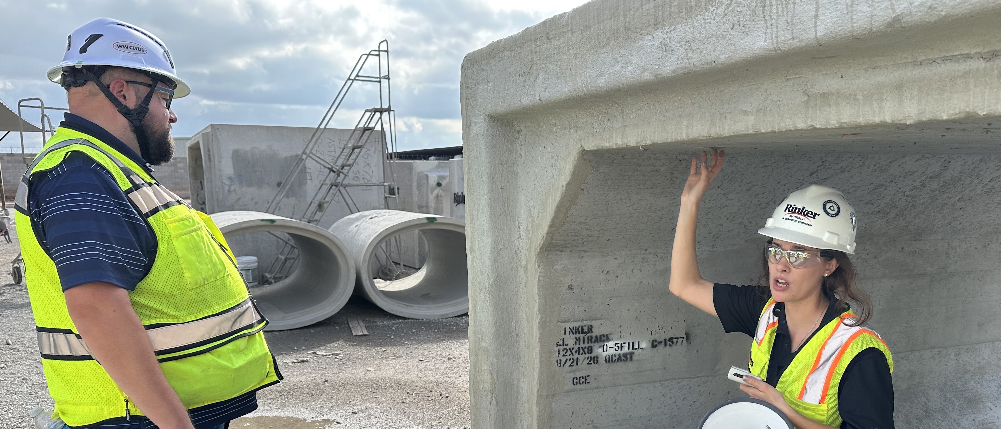 Technical demonstration of Rinker box culvert during El Mirage plant tour